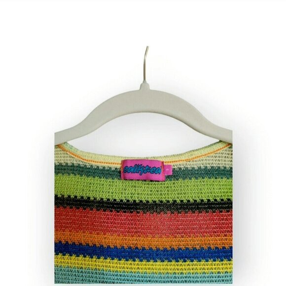 Edikted Rainbow Crochet Dress Short Sleeve Scoopneck Size S - Picture 7 of 11